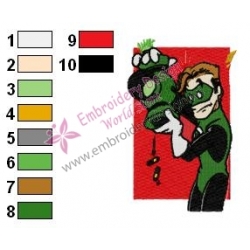 Green Lantern Embroidery Design 06